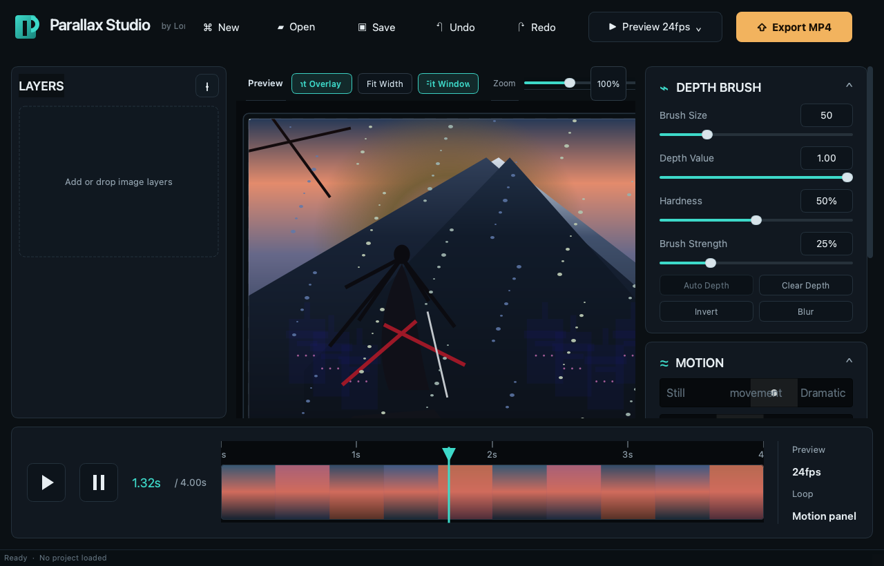 Parallax Studio interface preview